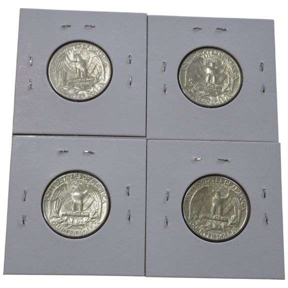 LOT OF 4 1964 BU SILVER QUARTERS