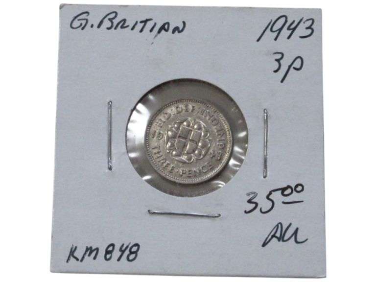 1943 Great Britain Silver Threepence  KM848
