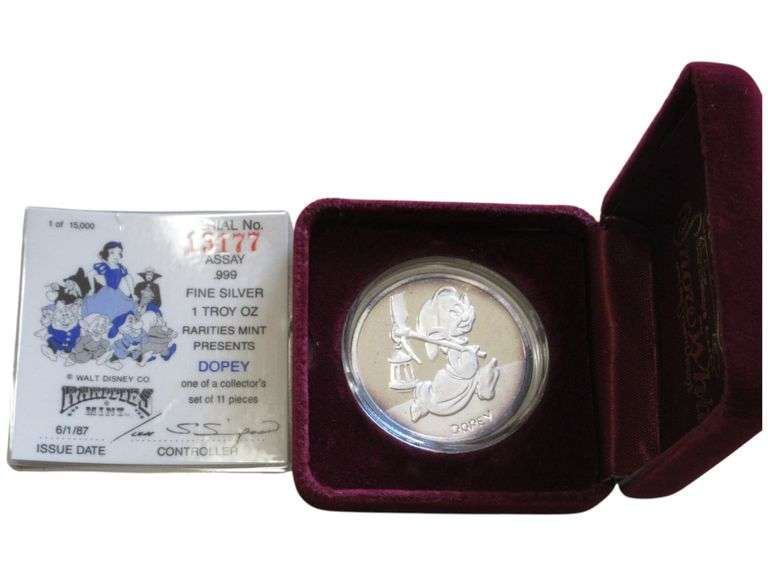 SILVER DOPEY DISNEY SILVER 1 OUNCE PROOF