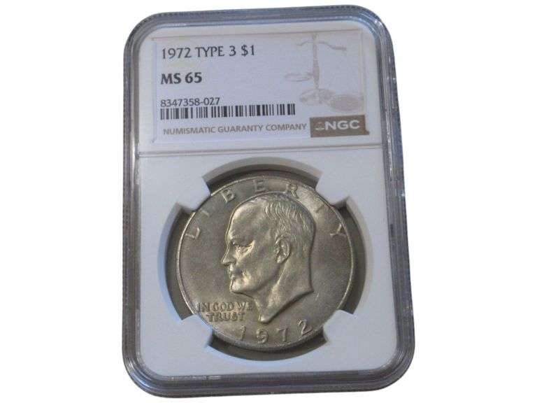 1972 Eisenhower Dollar Type 3 MS65 NGC Certified