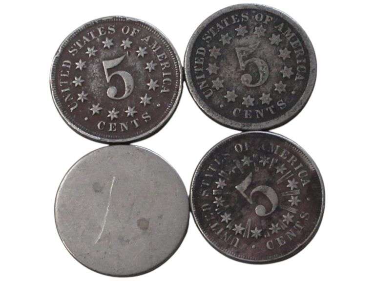 Lot of Old US Shield Nickels - 1857, 1868 & More