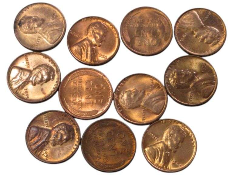 Red Uncirculated wheat cent lot