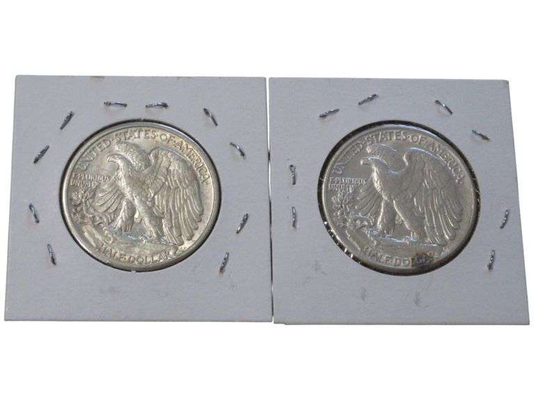 1941 & 1944-D Walking Liberty Half Dollar UNC
