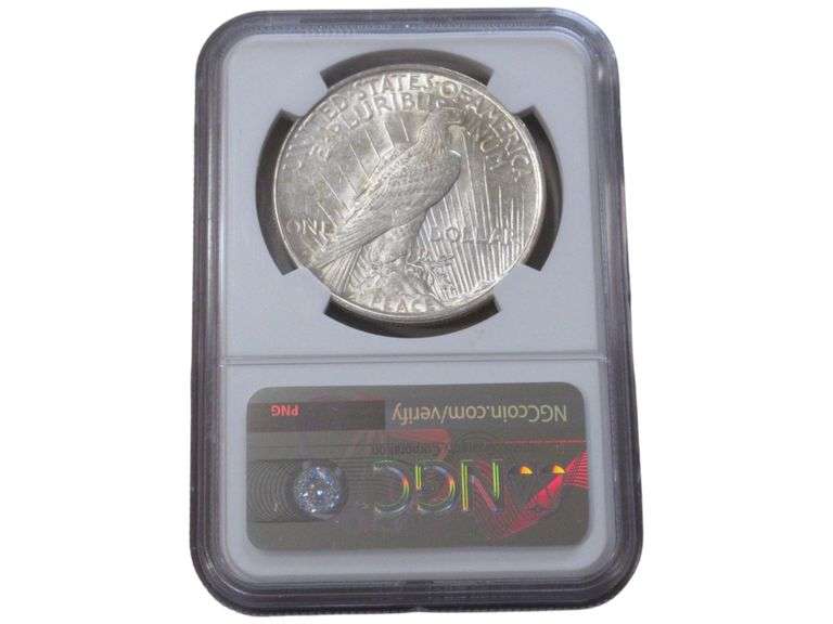 1923 Denver Mint Peace Dollar - NGC AU 58 Graded