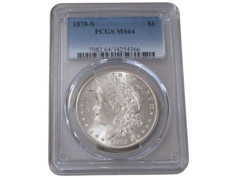 PCGS Graded 1878-S Morgan Silver Dollar MS64