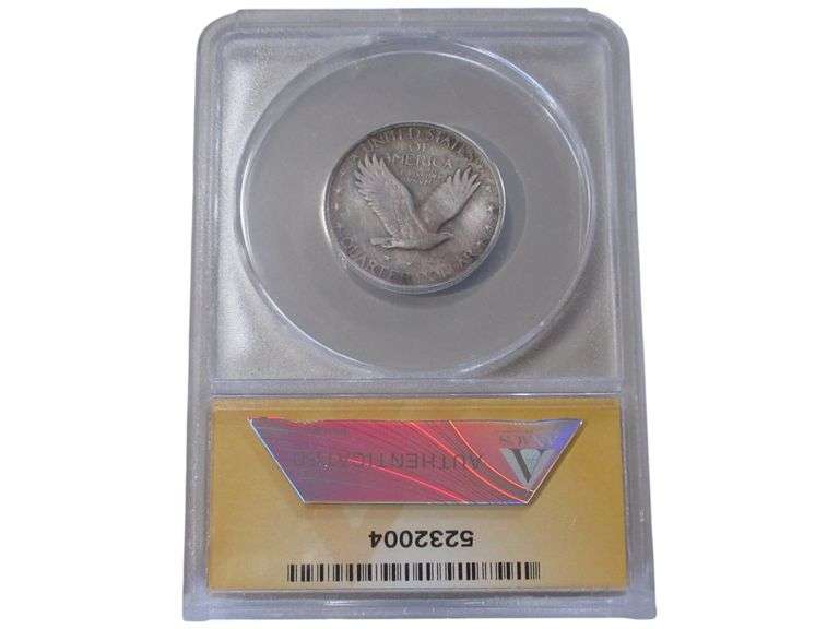 1929 Standing Liberty Quarter - ANACS AU 58, Environmental Damage/Cleaned