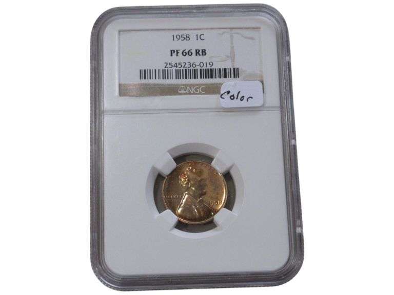 1958 Proof 1 Cent NGC PF66 RB Graded