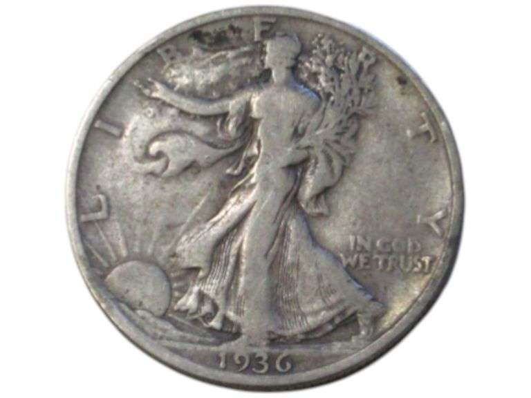 1936 S Walking Liberty Half Dollar  - Collectible Silver U.S. Currency