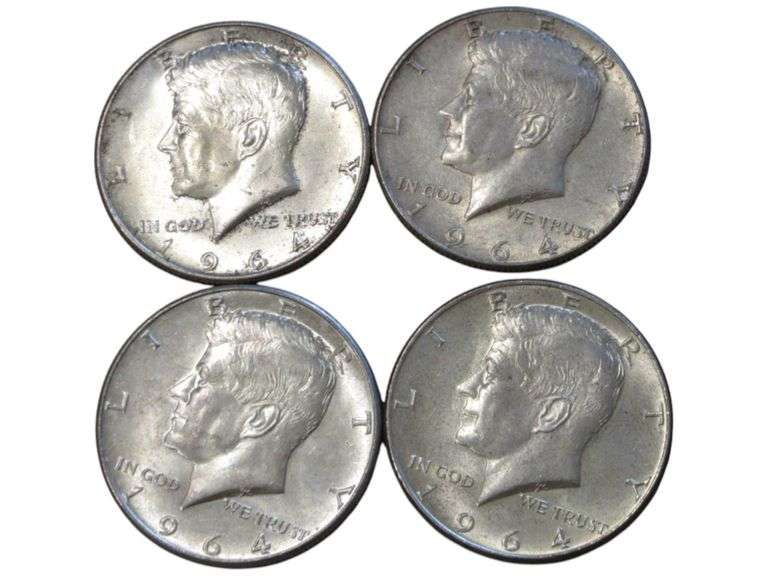 1964 Kennedy Half Dollar Silver  Set - Lot of 4