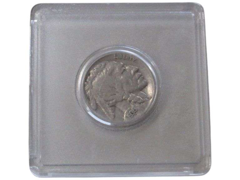 1936 Buffalo Nickel in Clear Protective Case