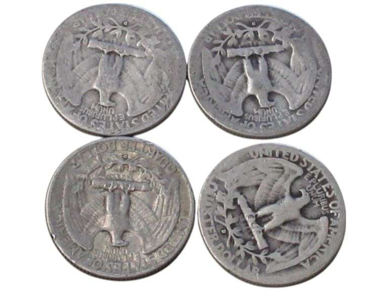 4 Vintage 1930s Washington Quarters - Collectible  Lot