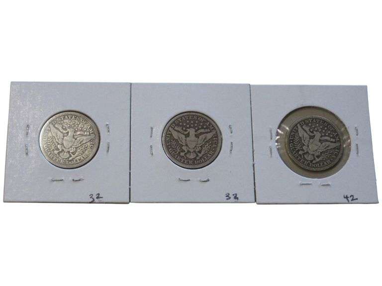 1914-1916 Barber Quarter Set - Graded F12-F15 with Mint Mark Variations