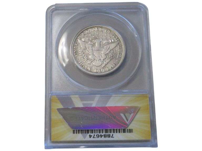 1901 Barber Half Dollar 50C - ANACS Graded F12