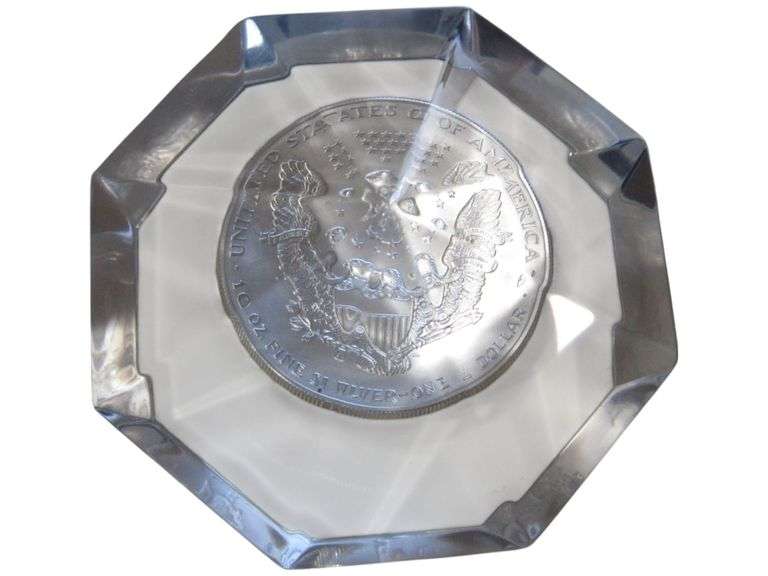 2000 American Silver Eagle in Crystal Display