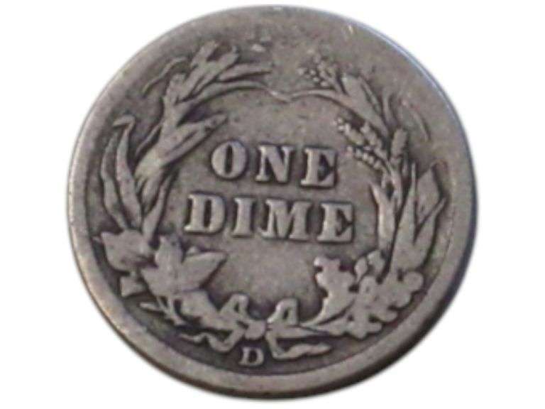 1914 D Barber Dime - Vintage U.S. Silver