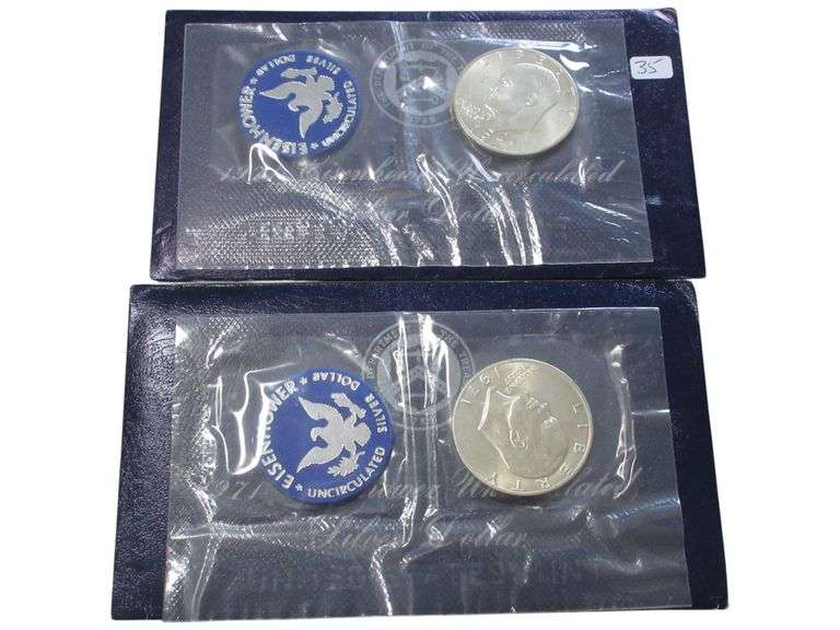 1971 Eisenhower Silver Dollar Lot in Original Packaging