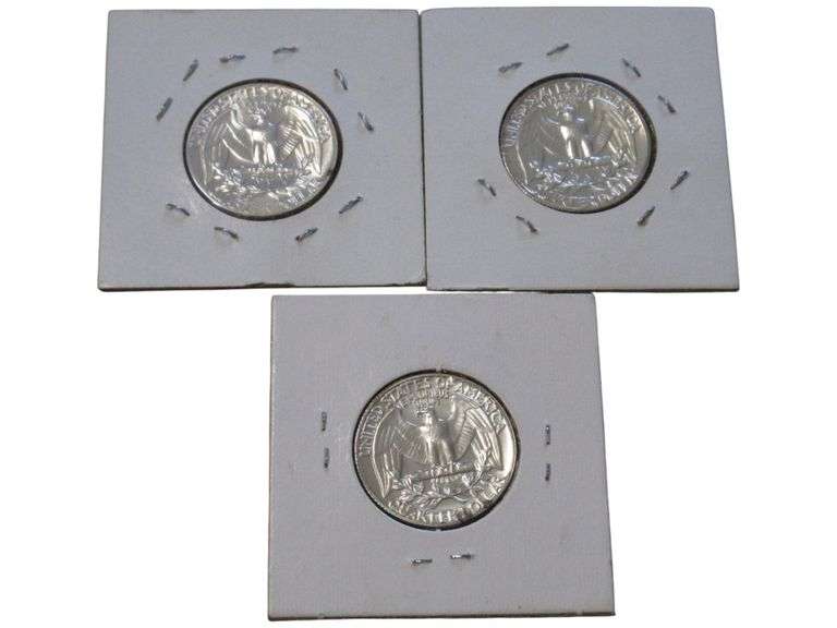 1962, 1964 Proof Washington Quarter  Set - 3 s Total