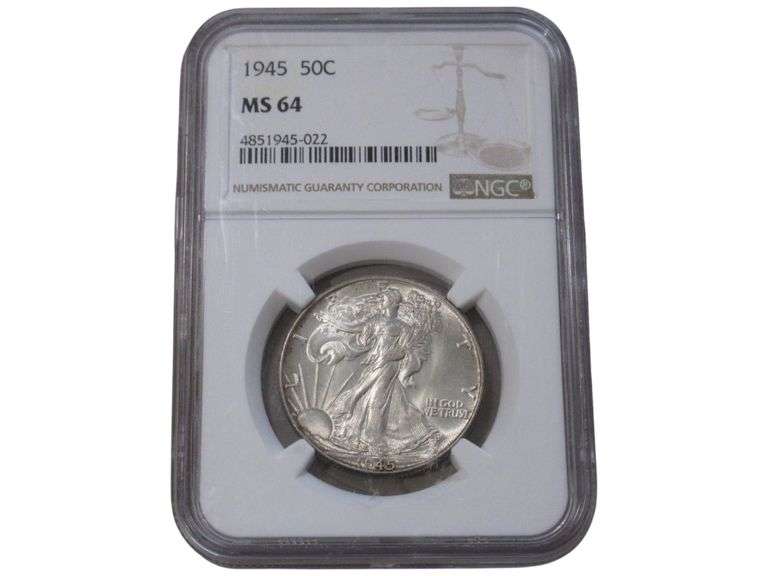 1945 Walking Liberty Half Dollar MS64 NGC Graded