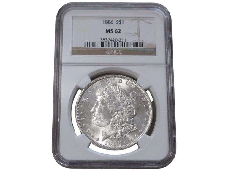 1886 Morgan Silver Dollar NGC MS62 Certified