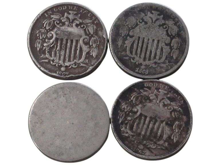 Lot of Old US Shield Nickels - 1857, 1868 & More