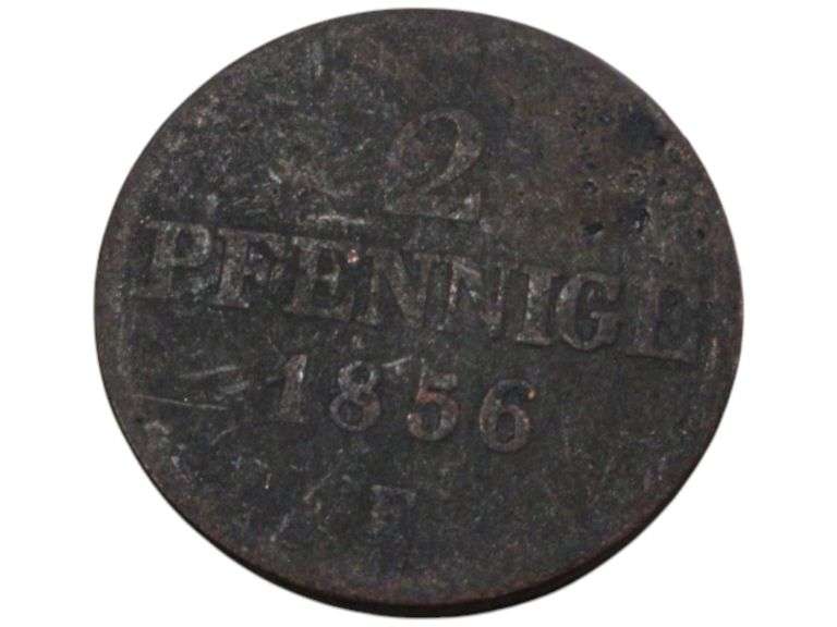 1856 2 Pfennig  - Vintage German Currency Collectible
