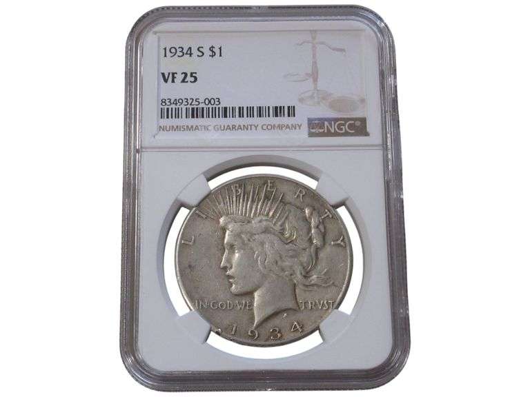 1934-S Peace Dollar $1  NGC VF 25 Graded