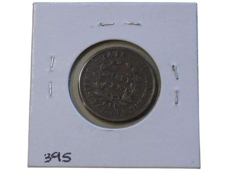 1805 Draped Bust Half Cent - Large 5 with Stems, VF30, Scarce Rotation Error