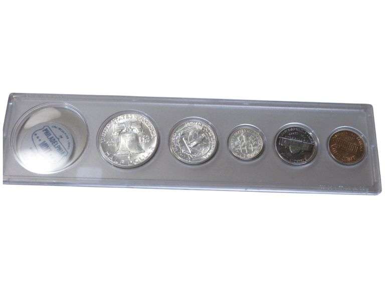1962 U.S. Mint Proof  Set Philadelphia - Franklin Half, Quarter, Dime, Nickel, Cent