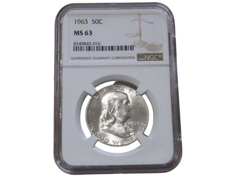 1963 Franklin Half Dollar 50C MS 63 NGC Graded