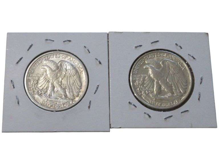 1942 S & 1945 Walking Liberty Half Dollar s - Uncirculated Condition