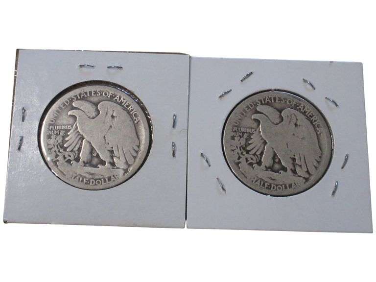 Lot of 2 Walking Liberty Half Dollars - 1917 and 1920-D