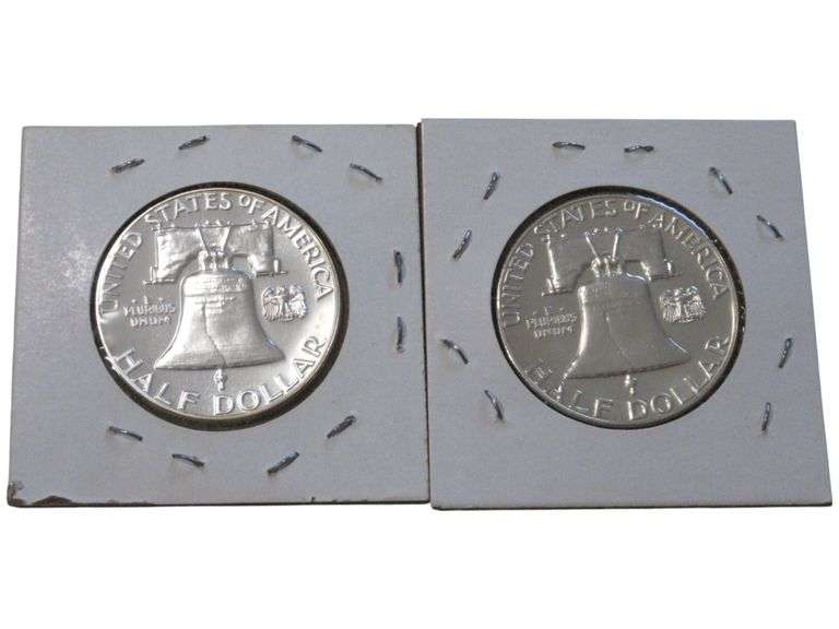 1961 & 1962 Proof Franklin Half Dollars