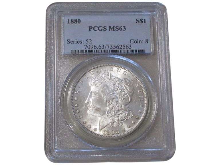1880 Morgan Silver Dollar PCGS MS63 Graded
