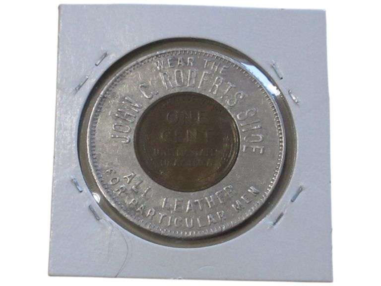 1928 John C Roberts Shoe Good Luck Token