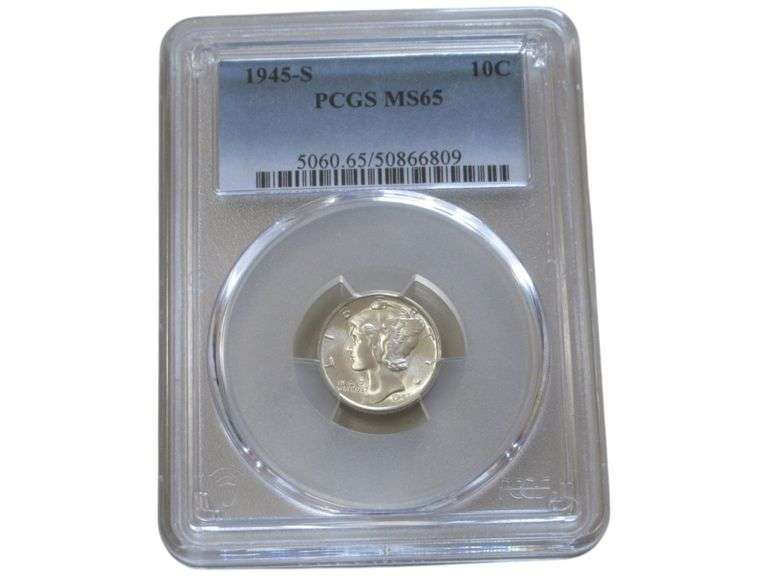 1945-S MERCURY DIME PCGS MS65