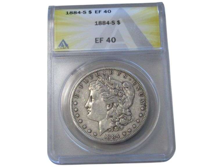 1884-S Morgan Silver Dollar ANACS EF 40 Graded