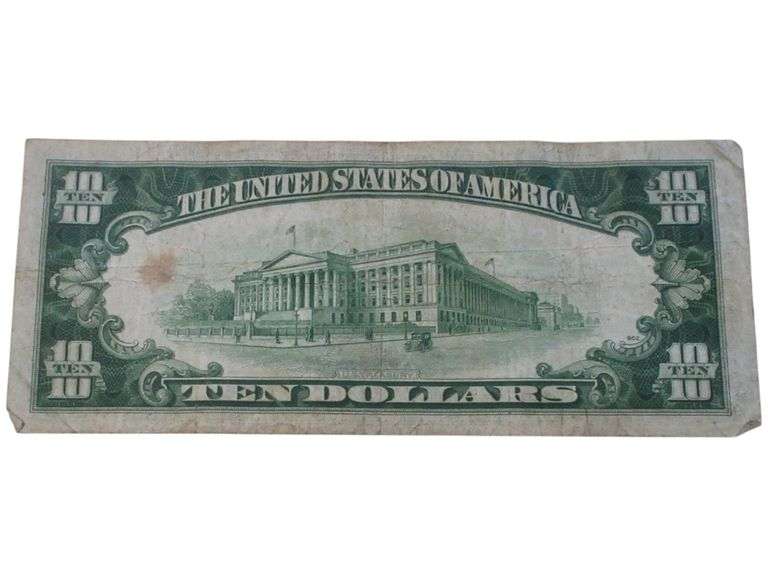 1934 $10 Silver Certificate Note