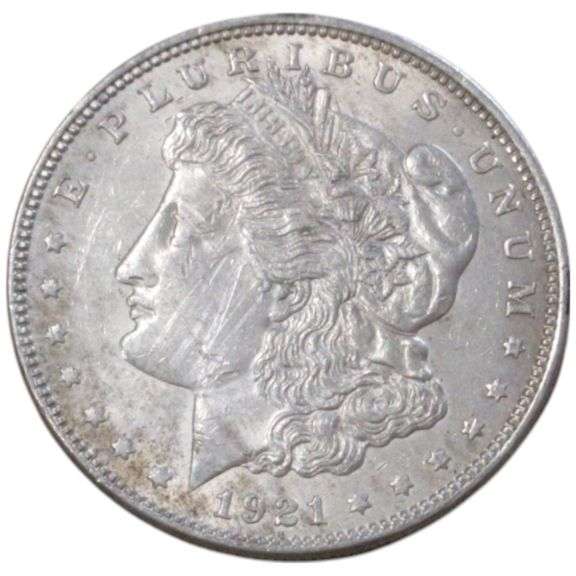$1 1921 MORGAN SILVER DOLLAR SCRATCHES
