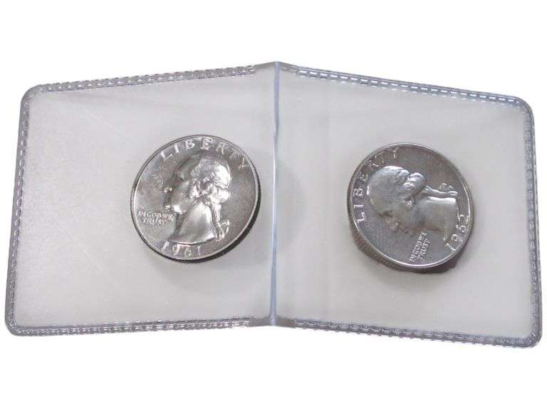 Vintage U.S. Washington Quarters - 1961 & 1965 Silver