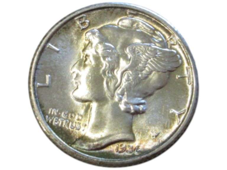 1936 Mercury Dime Brilliant Luster Uncirculated