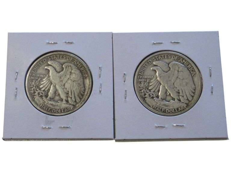 1936 & 1937 S Walking Liberty Half Dollars - Very Fine Condition