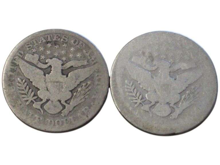 1892 & 1897 Barber Half Dollars