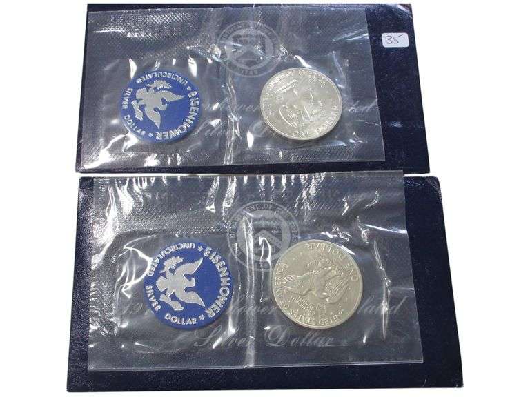 1971 Eisenhower Silver Dollar Lot in Original Packaging