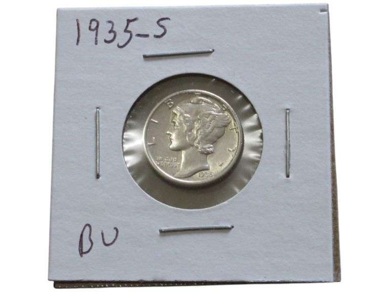 1935-S MERCURY DIME HIGH GRADE
