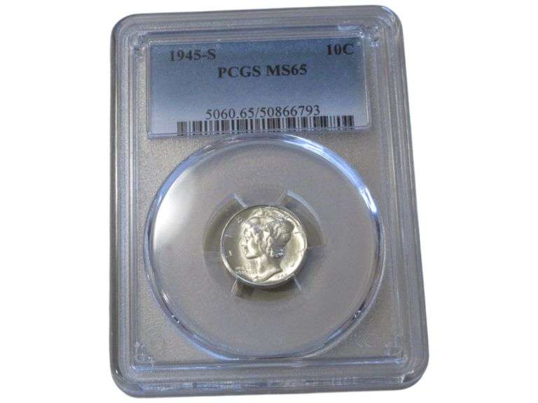 1945-S Mercury Dime PCGS MS65 Graded