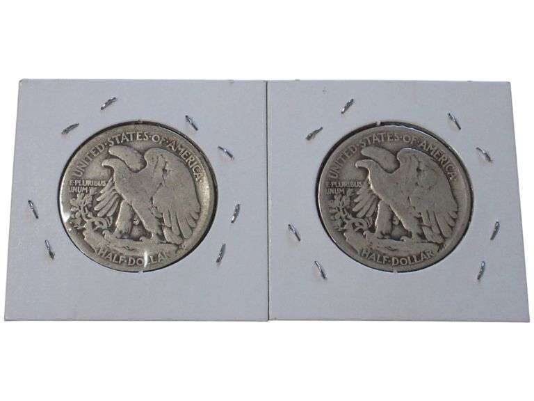 Pair of 1920 Walking Liberty Half Dollars in Protective Holders