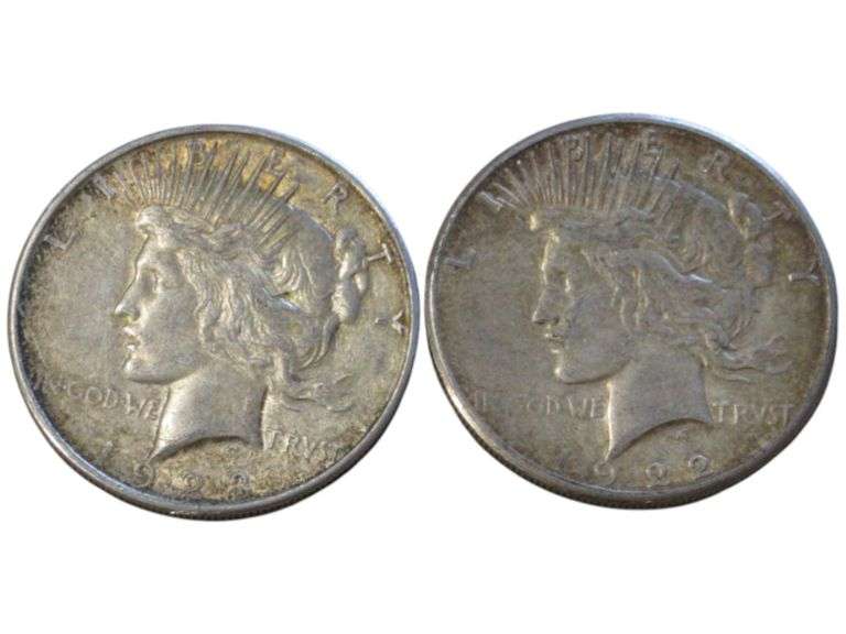 1922 1923 Peace Silver Dollars