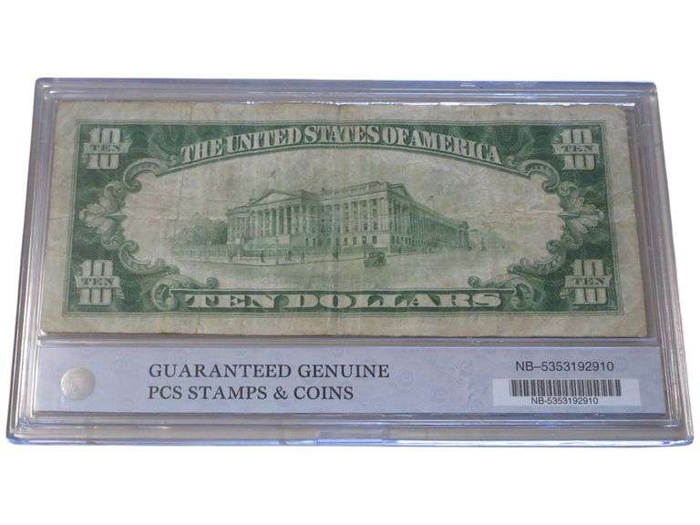 1929 $10 New York National Bank Note with Brown Seal