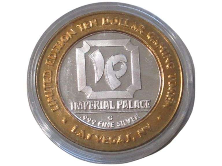 Imperial Palace Limited Edition $10 Gaming Token - .999 Fine Silver