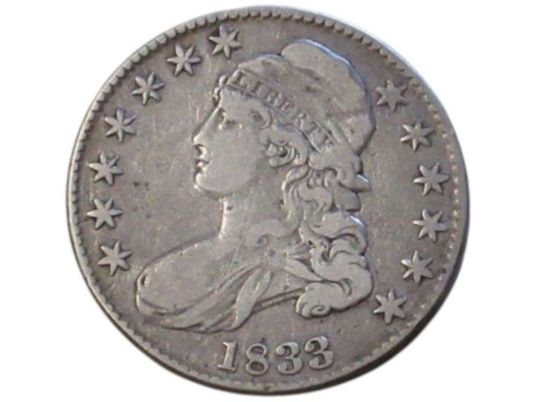 1833 Capped Bust Half Dollar  - Fine Condition